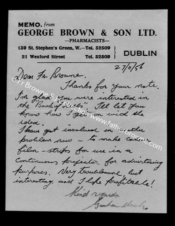 CORRESPONDENCE TO FR.BROWNE